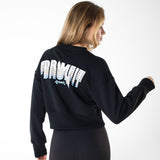 Sweat crop top | Black | Dream big