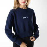 Sweat crop top | Navy | Dream big