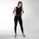 Débardeur crop & côtelé | ALL-IN | Black