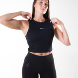 Débardeur crop & côtelé | ALL-IN | Black