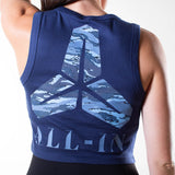 Débardeur crop & côtelé | ALL-IN | Navy