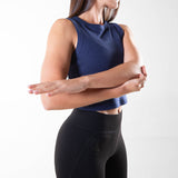 Débardeur crop & côtelé | ALL-IN | Navy