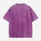 T-Shirt Unisexe Oversize Purple Washed brodé | Happy Hearts | DROMFIT