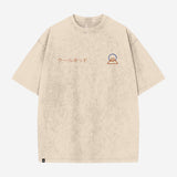 T-Shirt Unisexe Oversize brodé Sand Washed "Fuji" | Sound Of Silence | DROMFIT