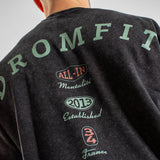 Sweat col rond Oversize unisexe | Route 66 | Black Washed