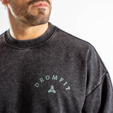 Sweat col rond Oversize unisexe | Route 66 | Black Washed