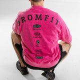 Sweat col rond Oversize unisexe | Route 66 | Pink Washed