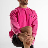 Sweat col rond Oversize unisexe | Route 66 | Pink Washed