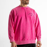 Sweat col rond Oversize unisexe | Route 66 | Pink Washed