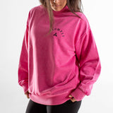 Sweat col rond Oversize unisexe | Route 66 | Pink Washed
