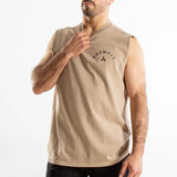 Heavy Faded Tank Unisexe | Route 66 | Sand