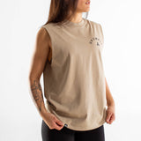 Heavy Faded Tank Unisexe | Route 66 | Sand