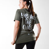T-shirt Unisexe Light Oversize | Embrace the chaos | Kaki