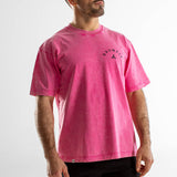 T-Shirt Oversize unisexe | Route 66 | Pink Washed