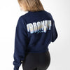 Sweat crop top | Navy | Dream big