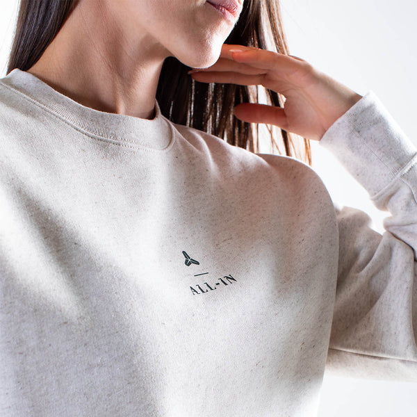 Sweat col rond Unisexe | ALL-IN | White Fleck