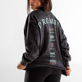 Sweat col rond Oversize unisexe | Route 66 | Black Washed