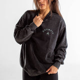 Sweat col rond Oversize unisexe | Route 66 | Black Washed
