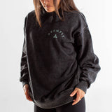 Sweat col rond Oversize unisexe | Route 66 | Black Washed