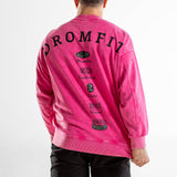 Sweat col rond Oversize unisexe | Route 66 | Pink Washed