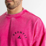 Sweat col rond Oversize unisexe | Route 66 | Pink Washed