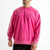 Sweat col rond Oversize unisexe | Route 66 | Pink Washed