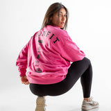 Sweat col rond Oversize unisexe | Route 66 | Pink Washed