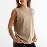 Heavy Faded Tank Unisexe | Route 66 | Sand