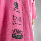 T-Shirt Oversize unisexe | Route 66 | Pink Washed