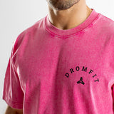 T-Shirt Oversize unisexe | Route 66 | Pink Washed