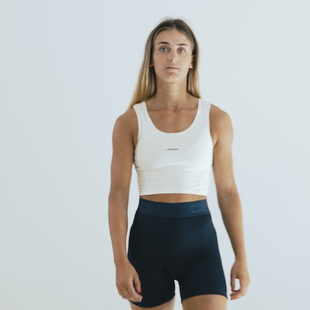 Short de Sport pour Femme Essentials Navy DROMFIT Marque de vêtements de Sport Made in Montpellier Vidéo